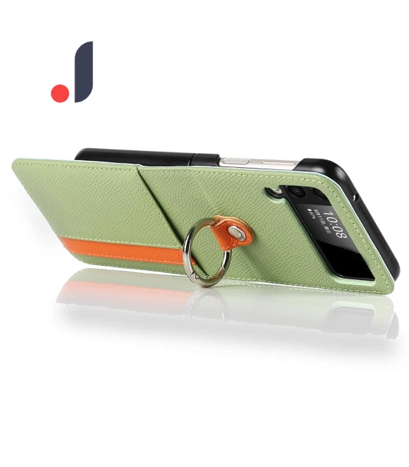 Palm Print Card Slots PU Leather Phone Case Cover with Ring Holder Kickstand — Flip Cases, Smartwatch 2025