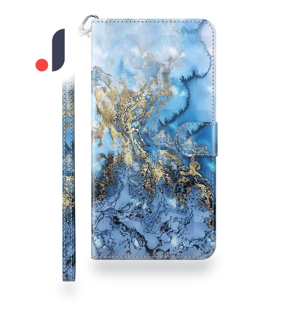 PU Leather 3D Creative Pattern Printing Phone Cover Wallet Stand with Wrist Strap — Phone Accessories, Smartwatch 2025
