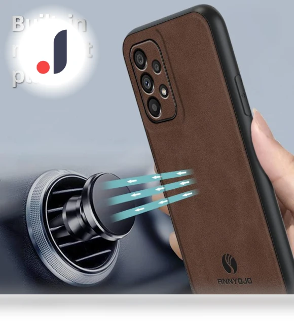 PU Leather+PC+TPU Cover Magnetic Car Mount Anti-drop Phone Case — Phone Accessories, ANNYOJO