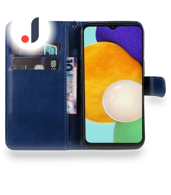 Solid Color Leather Mobile Cover with Wallet Stand and Strap — Phone Accessories, Smartwatch 2025