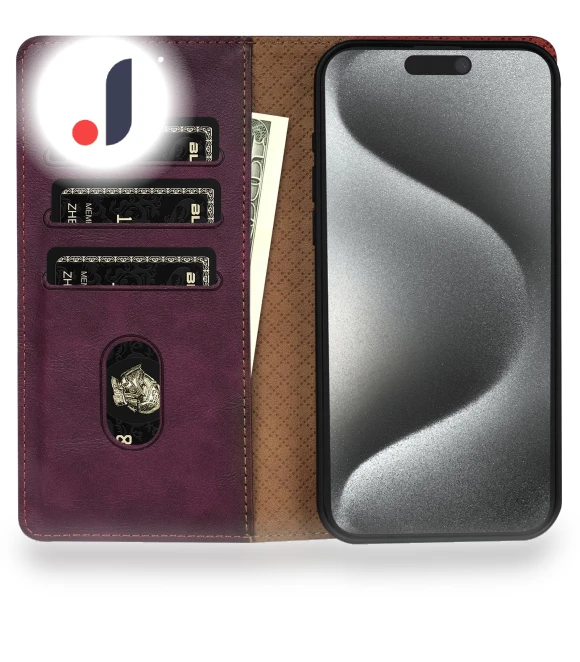 Solid Color Leather Phone Cover with 3 Card Holder — Sleeves, Smartwatch 2025