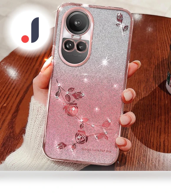 TPU Cover Gradient Glitter Rhinestone Flower Anti-scratch Phone Case — Phone Accessories, KADEM