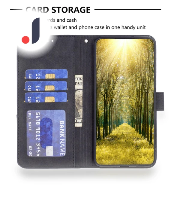 Wallet Stand Geometry Imprinted Leather Cover — Phone Accessories, Smartwatch 2025