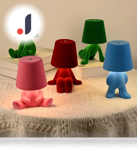 Cute Cartoon Plush Doll Table Lamp — Figurine Lamps, Houspace