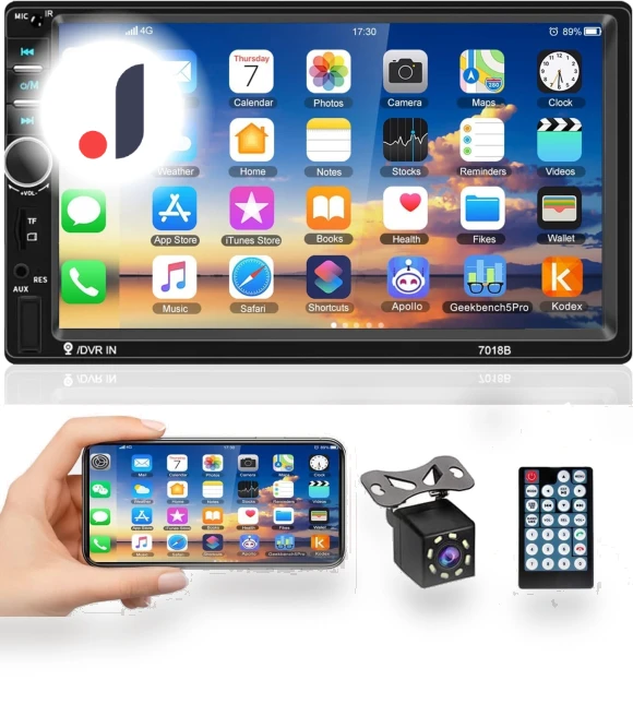 Double DIN Car Stereo with LCD Touch Screen — Car Installation Essentials, Zen-Japan Electronics