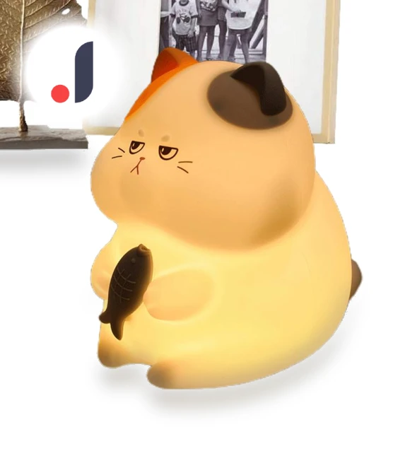 Fun Touch Lamp in Shape of Cat and Fish — Kids' Lamps, TOP-MALL-001