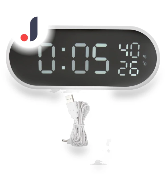 LED Mirror Alarm Clock with Touch Control — Alarm, OutsideWorld
