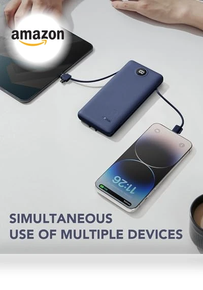 Portable Charger Built-in Cables and AC Wall Plug — Chargers, VRURC