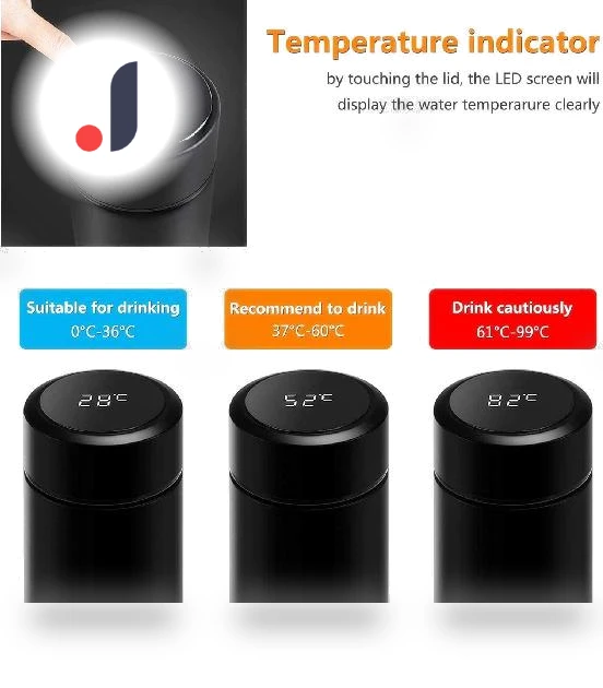 Smart Temperature Display Thermos Mug — Beverage Warmers