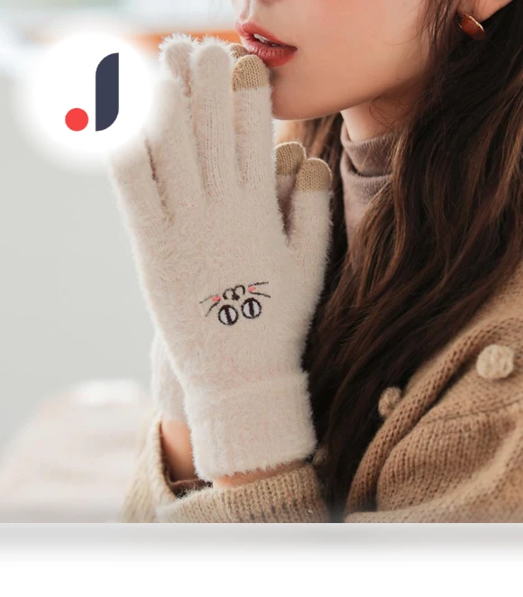 Women's Warm Fingerless Knitted Gloves with Touchscreen — Gloves, Millioner
