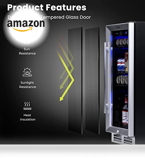 15 Inch Beverage Cooler Refrigerator — Mini Fridges, COSTWAY