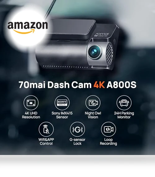 4K Dash Cam Front and Rear with STARVIS — Rearview Cameras for Cars, 70mai
