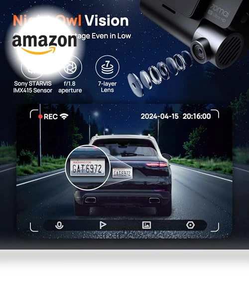 4K Dash Cam Front and Rear with STARVIS — Rearview Cameras for Cars, 70mai
