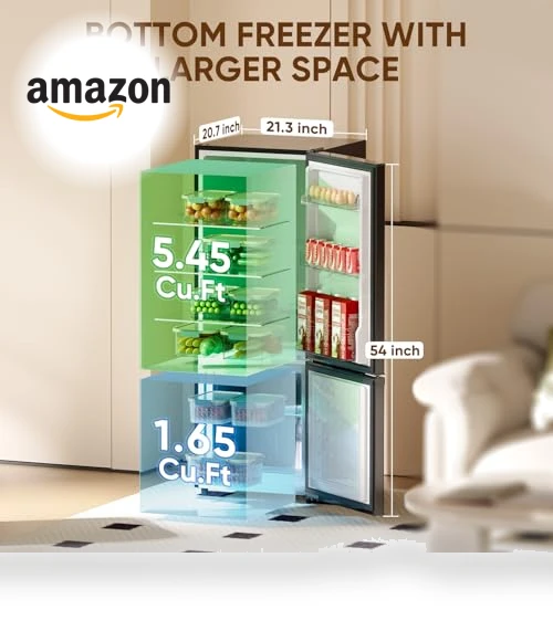 7.1 Cu.Ft Refrigerator with Bottom Freezer — Mini Fridges, Upstreman