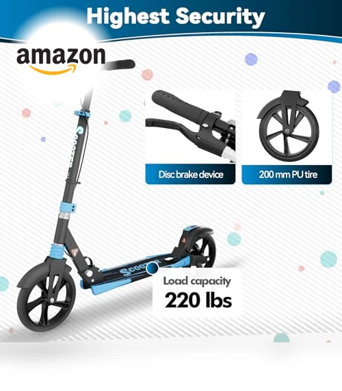 Foldable Scooter with Disc Brake & Dual Shock Absorbers — Push Scooters, MEE GOO