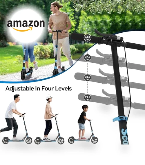 Foldable Scooter with Disc Brake & Dual Shock Absorbers — Push Scooters, MEE GOO