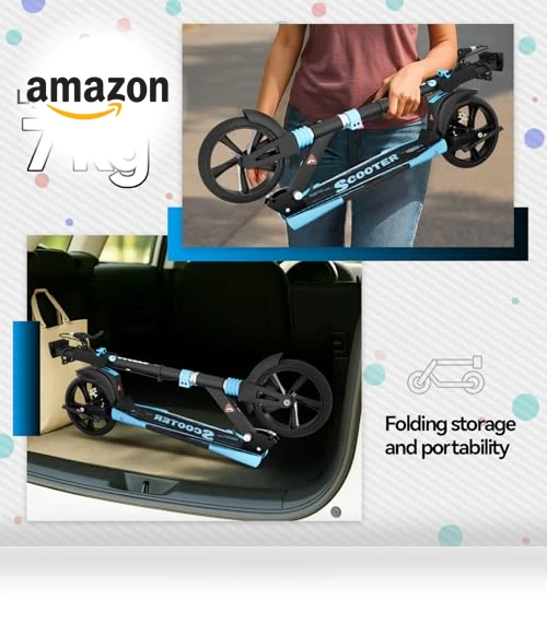 Foldable Scooter with Disc Brake & Dual Shock Absorbers — Push Scooters, MEE GOO