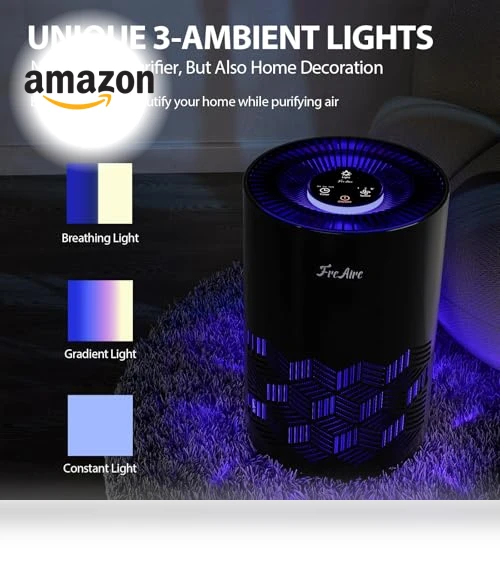 HEPA Air Purifier with RGB Lights — Activated Carbon Air Purifiers, FreAire