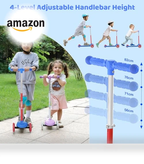 Kids Scooter with Light-Up Deck and Wheels — Push Scooters, TONBUX