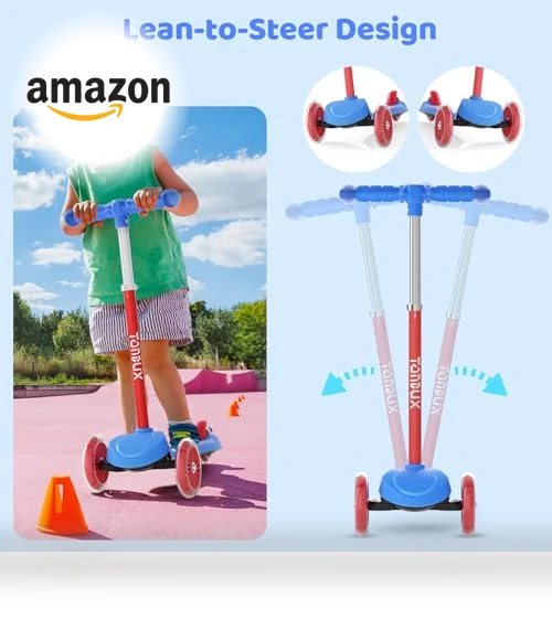 Kids Scooter with Light-Up Deck and Wheels — Push Scooters, TONBUX