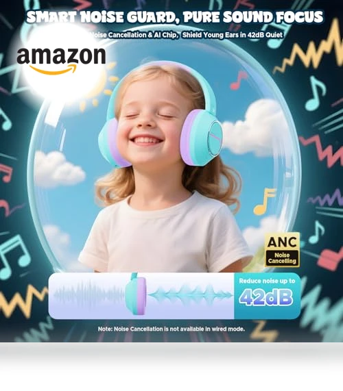 Kids Wireless Active Noise Cancelling Headphones — In-Ear Headphones, SteelLumen