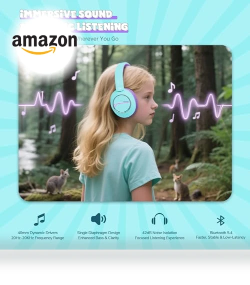 Kids Wireless Active Noise Cancelling Headphones — In-Ear Headphones, SteelLumen