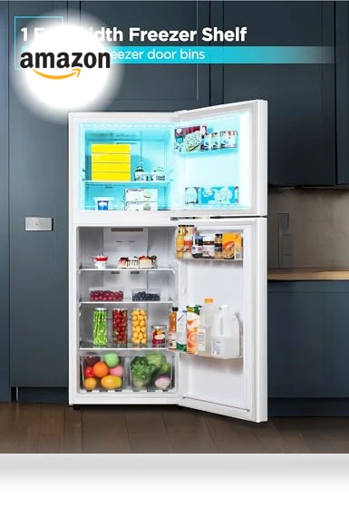 Top Mount Refrigerator with Freezer — Mini Fridges, BLACK+DECKER