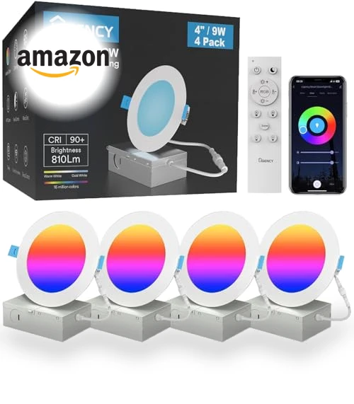 Ultra-Thin Wi-Fi LED Downlight RGBCW Color Changing Ceiling Light — Recessed Lighting, Ligency