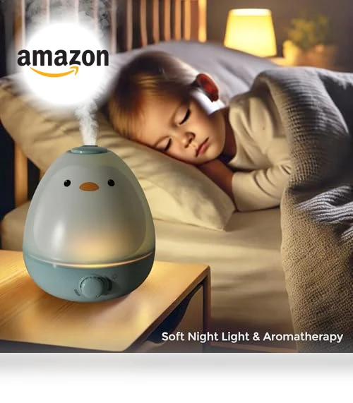 3-in-1 Cool Mist Humidifier with Essential Oil Diffuser + Nightlight — Air Moisturizers, Earnest Living