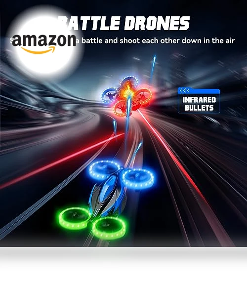 3in1 Battle Drone with LED Lights — Remote Control Aircraft, ARMEW