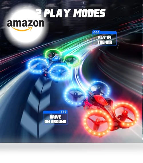 3in1 Battle Drone with LED Lights — Remote Control Aircraft, ARMEW