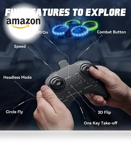3in1 Battle Drone with LED Lights — Remote Control Aircraft, ARMEW