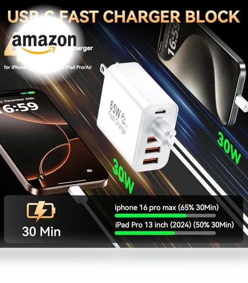 65W 6-Port USB C Fast Charging Block — Chargers, Shenzhen Xihuida Electronics Co., Ltd.