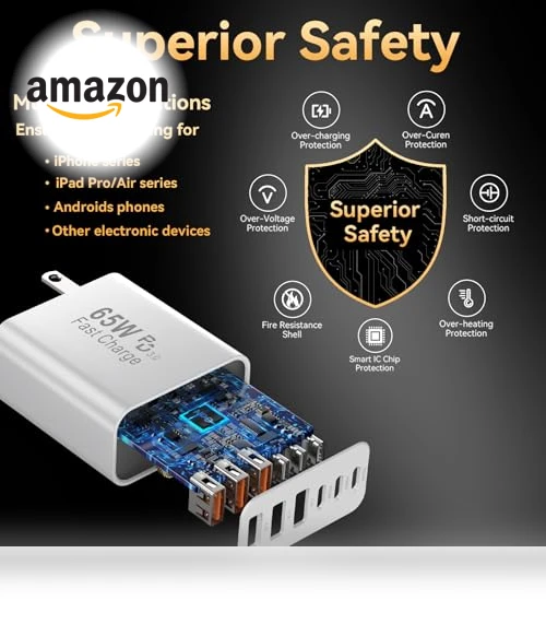 65W 6-Port USB C Fast Charging Block — Chargers, Shenzhen Xihuida Electronics Co., Ltd.