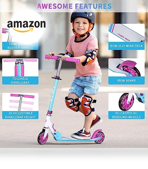 Collapsible Portable Kids Push Scooter — Push Scooters, LEADER RIDER