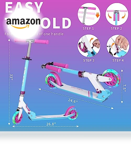 Collapsible Portable Kids Push Scooter — Push Scooters, LEADER RIDER