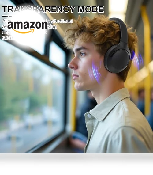 Hybrid Active Noise Cancelling Headphones — Over-Ear Headphones, T-fun