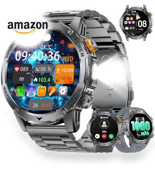 Military Smart Watch with Flashlight — Smartwatches, LIGE