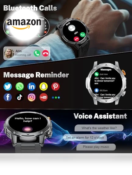 Military Smart Watch with Flashlight — Smartwatches, LIGE