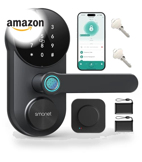 Smart WiFi Door Lock with Handle — Smart Home Security, SMONET