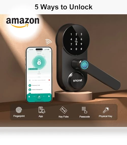 Smart WiFi Door Lock with Handle — Smart Home Security, SMONET