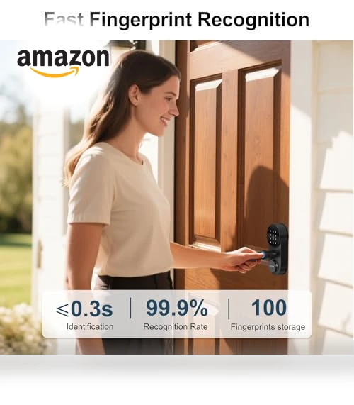 Smart WiFi Door Lock with Handle — Smart Home Security, SMONET