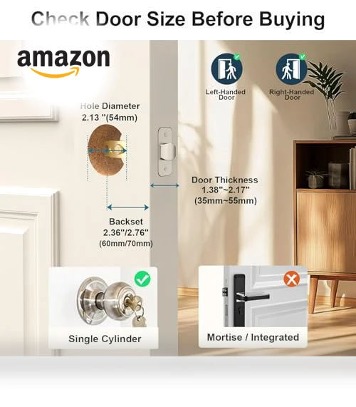 Smart WiFi Door Lock with Handle — Smart Home Security, SMONET