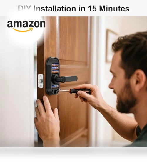 Smart WiFi Door Lock with Handle — Smart Home Security, SMONET