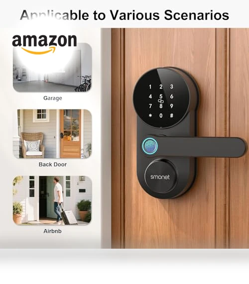 Smart WiFi Door Lock with Handle — Smart Home Security, SMONET