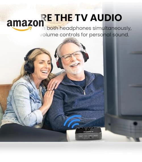 Dual Bluetooth Headphones & Transmitter for Wireless TV Watching — Wireless Headsets for Powersports, Avantree