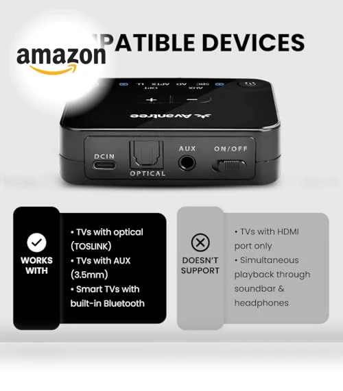 Dual Bluetooth Headphones & Transmitter for Wireless TV Watching — Wireless Headsets for Powersports, Avantree
