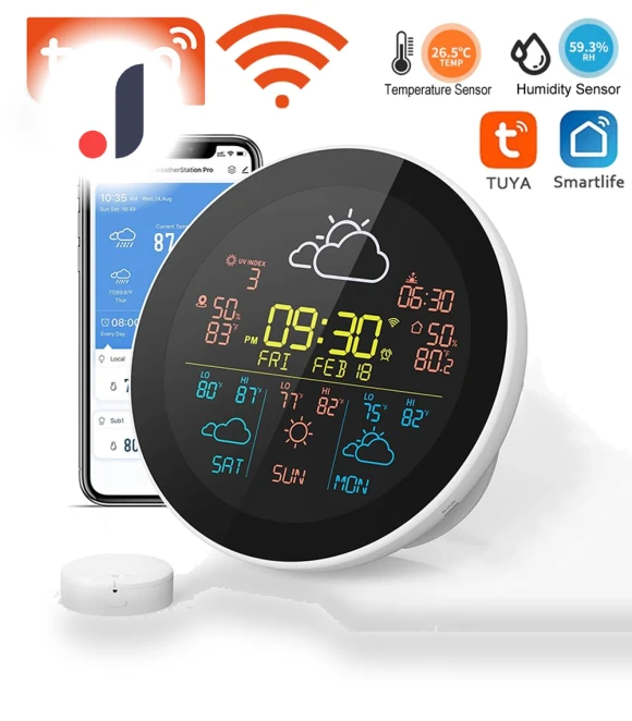 Smart Weather Station Watch — Barometers, Tuya