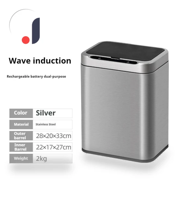 Automatic Sensor Stainless Steel Kitchen Trash Can — Kitchen Cans, Refreshing Home