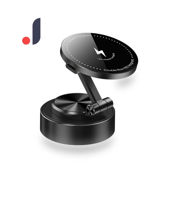 Magnetic Vacuum Adsorption Car Mount with Wireless Charger — Dashboard Installation Kits, Meiteai-All